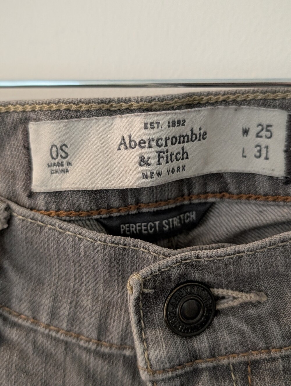 Abercrombie & Fitch Gray Straight-Leg Jeans